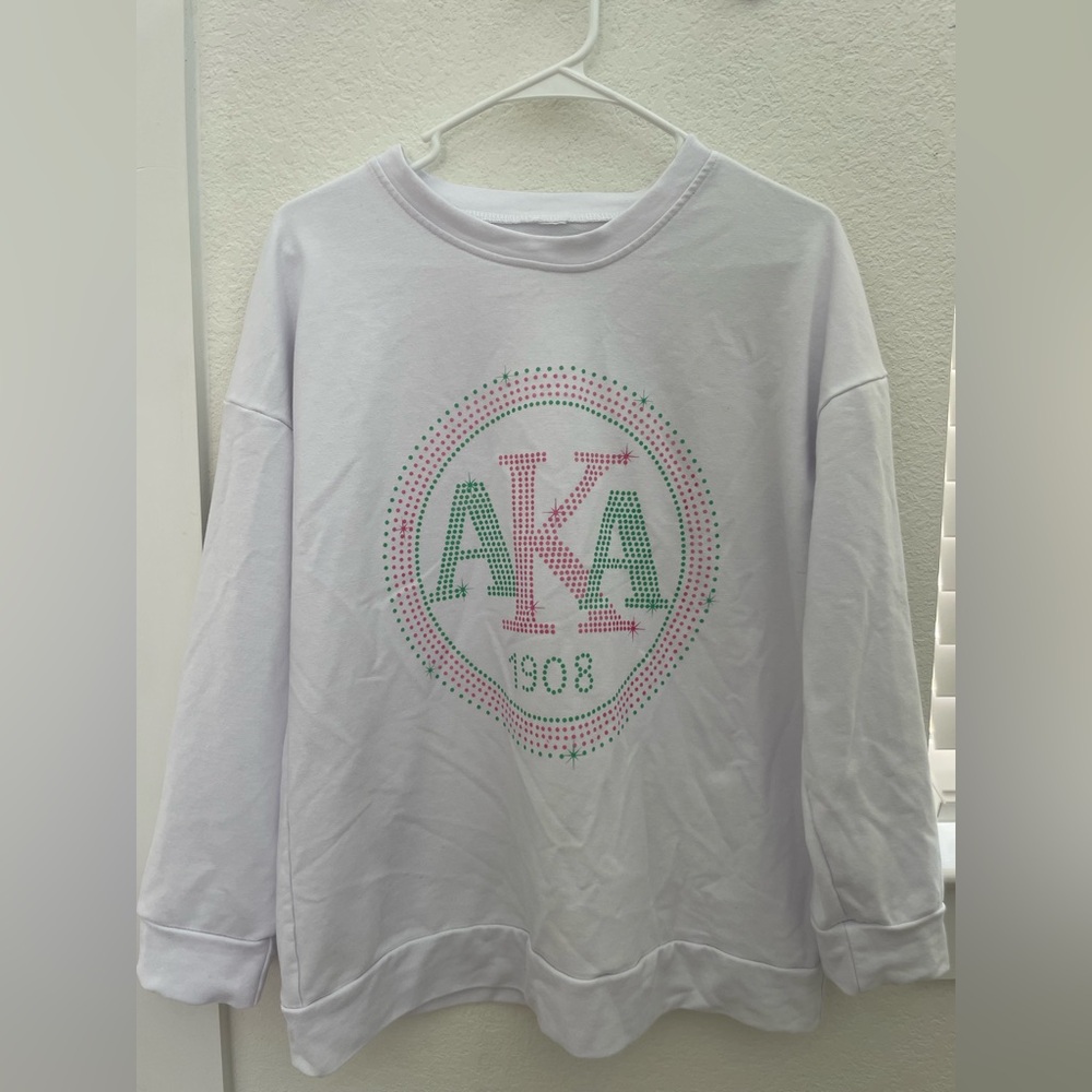 SOLD - White AKA 1908 printed Sweatshirt